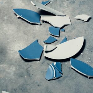 top view photography of broken ceramic plate