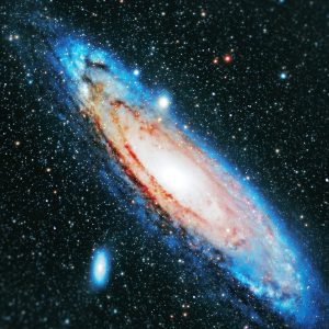 blue and white galaxy illustration